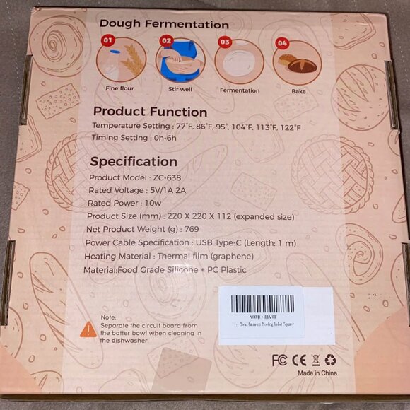 Thermostatic Bread Bowl/Proofer NWOT - Great for sourdough, yogurt, and cheese - Picture 3 of 10